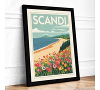 Postcard from Scandi Vintage Framed Wall Art Print A4 (29.7×21cm) Black, Wall Decor for Living Room, Bedroom, Office & Home, Ready to Hang, Art Gift