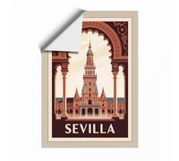 Postcard from Seville Vintage Unframed Wall Art Print A3 (42×29.7cm), Wall Decor for Living Room, Bedroom, Office & Home, Art Gift
