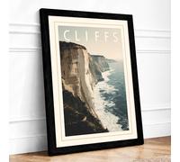 Postcard from the Cliffs Vintage Framed Wall Art Print A2 Black