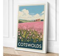 Postcard from the Cotswolds Canvas Wall Art Print 30x20 Inch (76 x 51 cm)