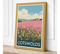 Postcard from the Cotswolds Canvas Wall Art Print 30x20 Inch (76 x 51 cm)