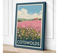 Postcard from the Cotswolds Canvas Wall Art Print 30x20 Inch (76 x 51 cm)