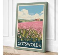 Postcard from the Cotswolds Canvas Wall Art Print 30x20 Inch (76 x 51 cm)