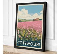 Postcard from the Cotswolds Canvas Wall Art Print 30x20 Inch (76 x 51 cm)