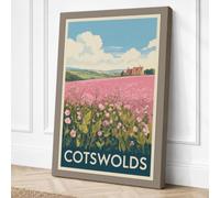 Postcard from the Cotswolds Canvas Wall Art Print 30x20 Inch (76 x 51 cm)