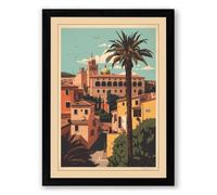 Postcard from the Mediterranean Vintage Framed Wall Art Print A1 (84.1×59.4cm) Black, Wall Decor for Living Room, Bedroom, Office & Home, Ready to Hang, Art Gift