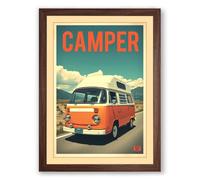 Postcard from the Open Road Vintage Framed Wall Art Print A2 (59.4×42cm) Walnut, Wall Decor for Living Room, Bedroom, Office & Home, Ready to Hang, Art Gift