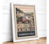 Postcard from Tunbridge Wells Vintage Framed Wall Art Print A4 (29.7×21cm) White, Wall Decor for Living Room, Bedroom, Office & Home, Ready to Hang, Art Gift