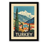 Postcard from Turkey Vintage Framed Wall Art Print A1 (84.1×59.4cm) Black, Wall Decor for Living Room, Bedroom, Office & Home, Ready to Hang, Art Gift