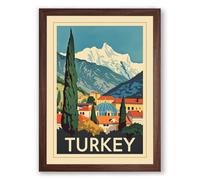 Postcard from Turkey Vintage Framed Wall Art Print A2 (59.4×42cm) Walnut, Wall Decor for Living Room, Bedroom, Office & Home, Ready to Hang, Art Gift