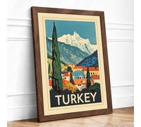 Postcard from Turkey Vintage Framed Wall Art Print A3 (42×29.7cm) Walnut, Wall Decor for Living Room, Bedroom, Office & Home, Ready to Hang, Art Gift