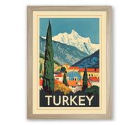 Postcard from Turkey Vintage Framed Wall Art Print A4 (29.7×21cm) Oak, Wall Decor for Living Room, Bedroom, Office & Home, Ready to Hang, Art Gift