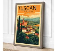 Postcard from Tuscany Vintage Canvas Wall Art Print 18x12 Inch (46 x 30 cm)