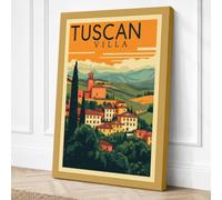 Postcard from Tuscany Vintage Canvas Wall Art Print 30x20 Inch (76 x 51 cm)