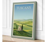 Postcard from Tuscany Vintage Canvas Wall Art Print 36x24 Inch (91 x 61 cm)