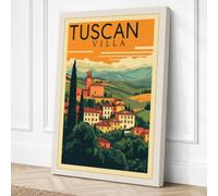 Postcard from Tuscany Vintage Canvas Wall Art Print 36x24 Inch (91 x 61 cm)