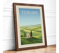 Postcard from Tuscany Vintage Framed Wall Art Print A2 (59.4×42cm) Walnut, Wall Decor for Living Room, Bedroom, Office & Home, Ready to Hang, Art Gift