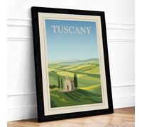 Postcard from Tuscany Vintage Framed Wall Art Print A4 (29.7×21cm) Black, Wall Decor for Living Room, Bedroom, Office & Home, Ready to Hang, Art Gift