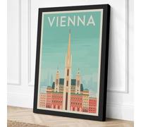 Postcard from Vienna Vintage Canvas Wall Art Print 18x12 Inch (46 x 30 cm)