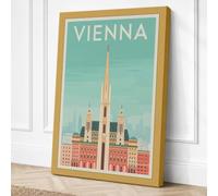 Postcard from Vienna Vintage Canvas Wall Art Print 18x12 Inch (46 x 30 cm)