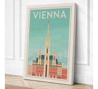 Postcard from Vienna Vintage Canvas Wall Art Print 24x16 Inch (61 x 41 cm)