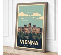 Postcard from Vienna Vintage Canvas Wall Art Print 24x16 Inch (61 x 41 cm)