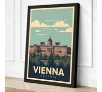 Postcard from Vienna Vintage Canvas Wall Art Print 30x20 Inch (76 x 51 cm)