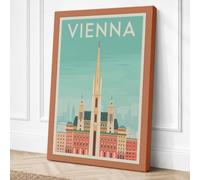Postcard from Vienna Vintage Canvas Wall Art Print 36x24 Inch (91 x 61 cm)