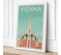 Postcard from Vienna Vintage Canvas Wall Art Print 36x24 Inch (91 x 61 cm)