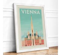 Postcard from Vienna Vintage Framed Wall Art Print A3 (42×29.7cm) White, Wall Decor for Living Room, Bedroom, Office & Home, Ready to Hang, Art Gift