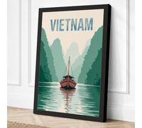 Postcard from Vietnam Vintage Canvas Wall Art Print 18x12 Inch