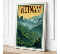 Postcard from Vietnam Vintage Canvas Wall Art Print 18x12 Inch
