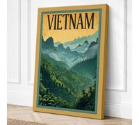 Postcard from Vietnam Vintage Canvas Wall Art Print 18x12 Inch