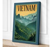 Postcard from Vietnam Vintage Canvas Wall Art Print 24x16 Inch