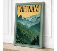 Postcard from Vietnam Vintage Canvas Wall Art Print 24x16 Inch