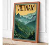Postcard from Vietnam Vintage Canvas Wall Art Print 30x20 Inch