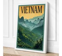 Postcard from Vietnam Vintage Canvas Wall Art Print 30x20 Inch