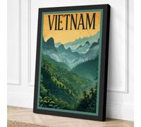 Postcard from Vietnam Vintage Canvas Wall Art Print 36x24 Inch