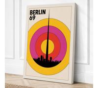 Postcard from Vintage Berlin Canvas Wall Art Print 18x12 Inch