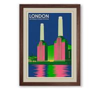 Postcard from Vintage London Art Deco Framed Wall Art Print A3 (42×29.7cm) Walnut, Wall Decor for Living Room, Bedroom, Office & Home, Ready to Hang, Art Gift