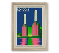 Postcard from Vintage London Art Deco Framed Wall Art Print A4 (29.7×21cm) Oak, Wall Decor for Living Room, Bedroom, Office & Home, Ready to Hang, Art Gift