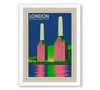 Postcard from Vintage London Art Deco Framed Wall Art Print A4 (29.7×21cm) White, Wall Decor for Living Room, Bedroom, Office & Home, Ready to Hang, Art Gift