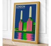 Postcard from Vintage London Canvas Wall Art Print 24x16 Inch (61 x 41 cm)