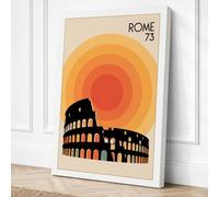 Postcard from Vintage Rome Canvas Wall Art Print 24x16 Inch