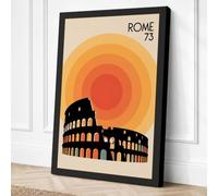 Postcard from Vintage Rome Canvas Wall Art Print 30x20 Inch