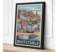 Postcard from Whitstable Canvas Wall Art Print 18x12 Inch