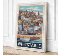 Postcard from Whitstable Canvas Wall Art Print 24x16 Inch