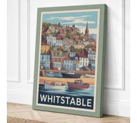 Postcard from Whitstable Canvas Wall Art Print 24x16 Inch