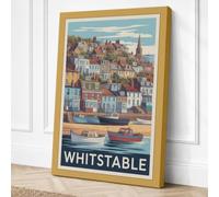 Postcard from Whitstable Canvas Wall Art Print 36x24 Inch