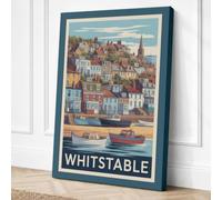 Postcard from Whitstable Canvas Wall Art Print 36x24 Inch